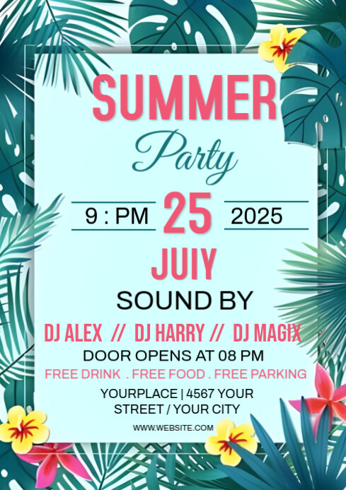 Summer Party  A4 template
