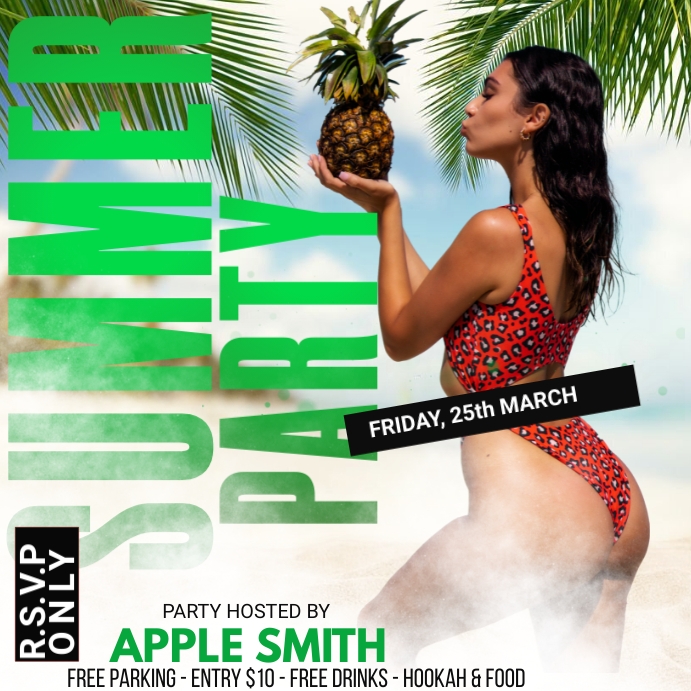 Summer Party Ads Instagram-opslag template