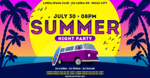 SUMMER PARTY BANNER Facebook Shared Image template