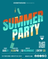 Summer Party Club DJ Flyer Template Instagram Post