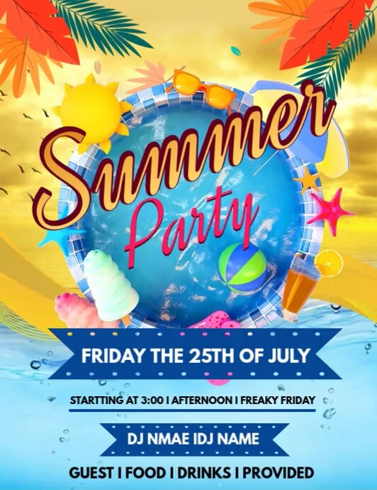 Summer Party Template PosterMyWall