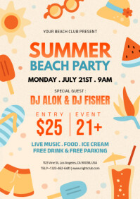 summer party A4 template