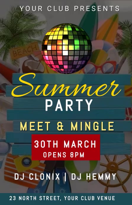 Summer party Tabloid template