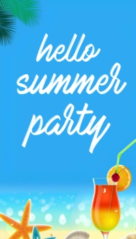 summer party Визитная карточка template