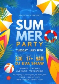 summer party A4 template