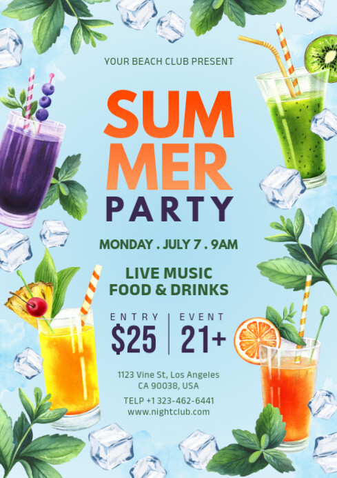 summer party A4 template
