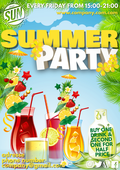Summer Party Template Postermywall