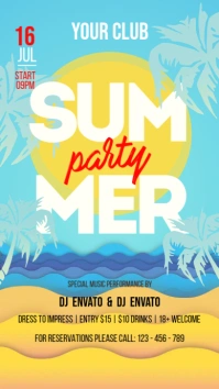 Summer Party Digital Display (9:16) template