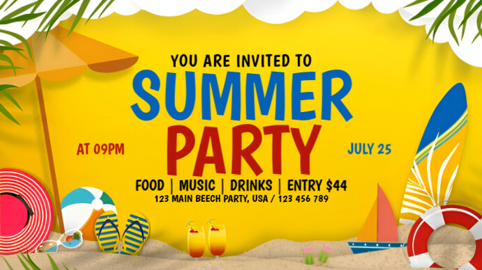 Summer Party Isithonjana se-YouTube template