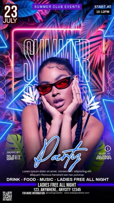SUMMER PARTY Reel do Instagram template