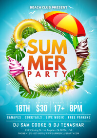 summer party A4 template