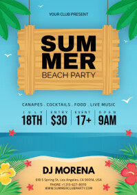 summer party A4 template