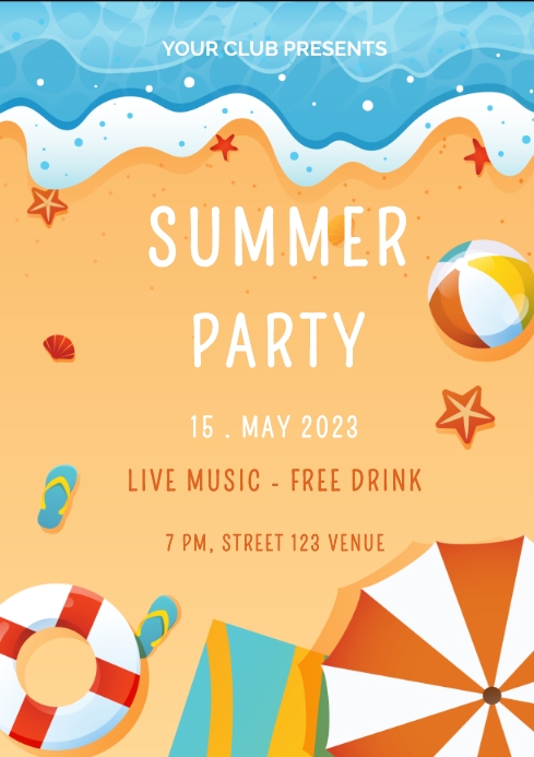SUMMER PARTY A4 template