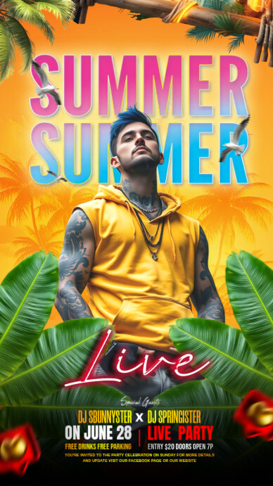 Summer party Instagram 快拍 template