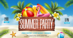 Summer Party Facebook Shared Image template
