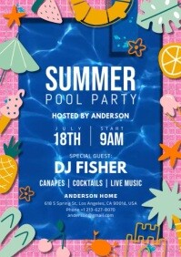 summer party A4 template