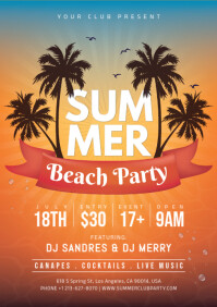 summer party A4 template