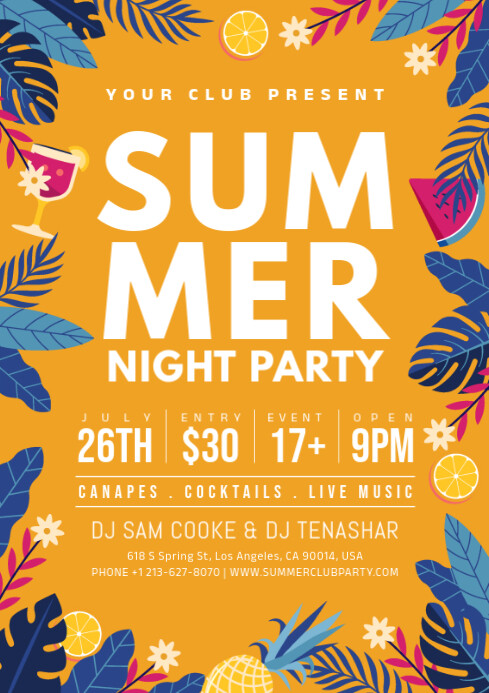 summer party A4 template