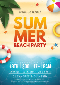 summer party A4 template