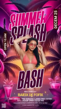 Summer Party Pantalla Digital (9:16) template