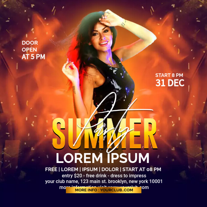 Summer Party Instagram Post template
