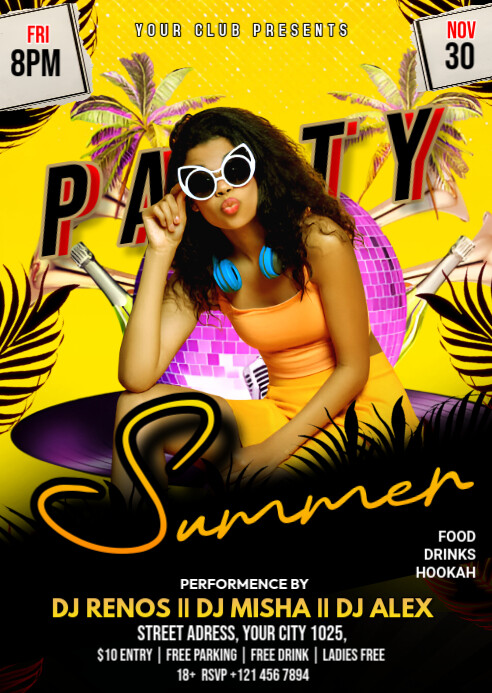 summer party A6 template