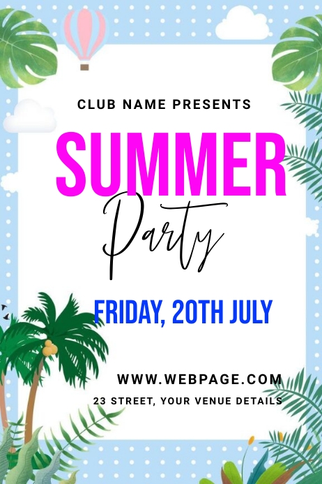 Summer party Poster template