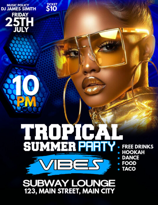 summer party Folheto (US Letter) template