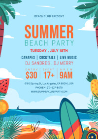 summer party A4 template