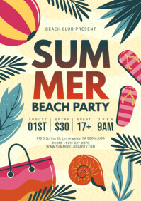 summer party A4 template