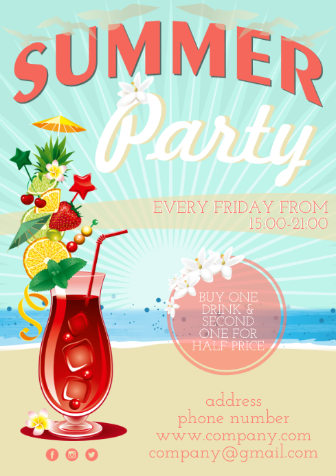 Summer Party A3 template