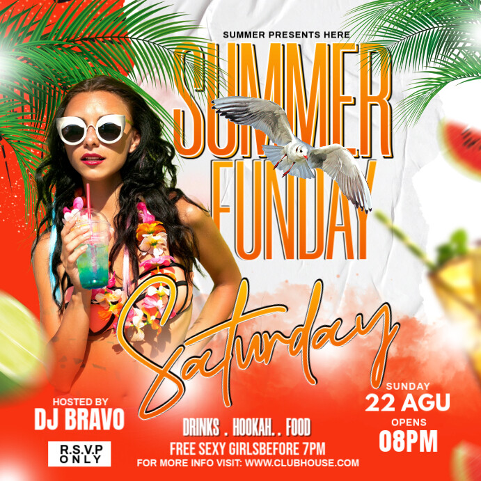 SUMMER PARTY Instagram 帖子 template