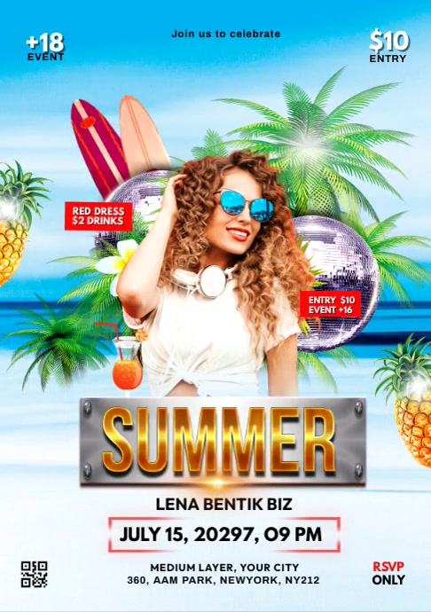 SUMMER PARTY A4 template