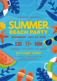 summer party A4 template