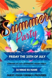 Summer Party Poster template