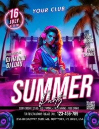 Summer Party Pamflet (Letter AS) template
