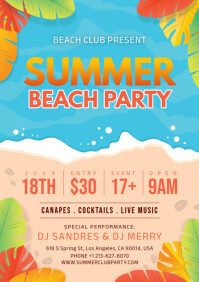 summer party A4 template