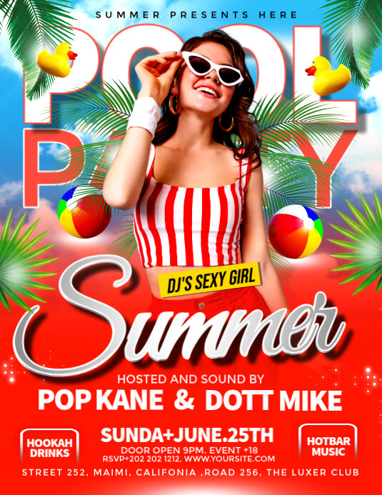 SUMMER PARTY Folheto (US Letter) template