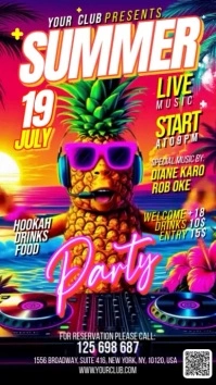 Summer Party Digital Display (9:16) template