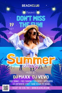 Summer Party Event Poster template