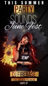 summer party festival ad instagram story template