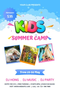 Summer Party Flyer, Summer Camp, Scout Boulevardzeitung template