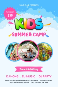 Summer Party Flyer, Summer Camp, Scout Plakat template
