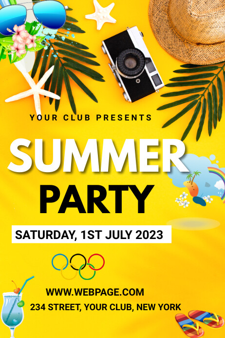 Summer Party Flyer, Hello Summer, Summer Plakat template