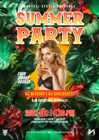 Summer Night Club Party Flyer Template A6
