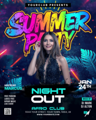 summer party flyer Instagram Portrait template