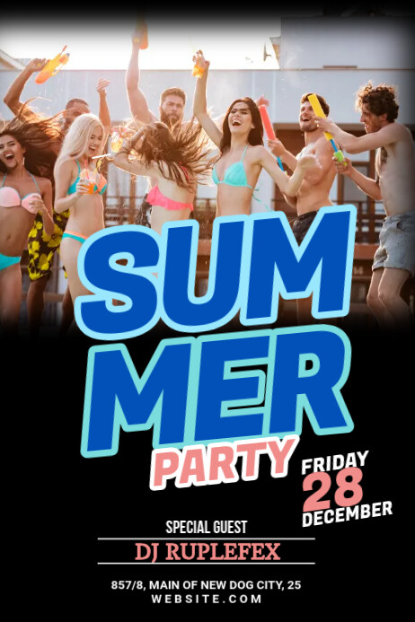 Summer Party Flyer Poster template