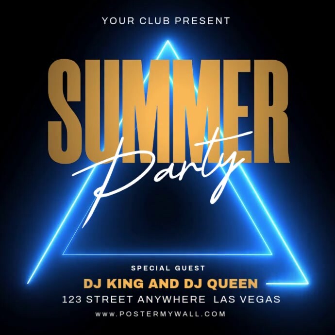 Summer party flyer Instagram 帖子 template