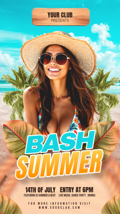 summer party flyer Instagram-verhaal template
