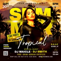 Summer Party Flyer Quadrat (1:1) template